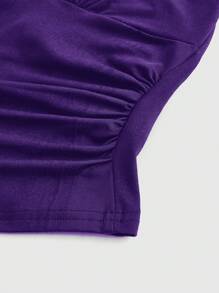 ROMWE Grunge Punk Y2K Style Plain Pleated Halter Neck Tank Top For Women