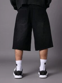 SUMWON Pantalones cortos de mezclilla con cinta lateral