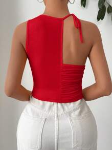 SHEIN Essnce 休闲针织单肩背心，春夏