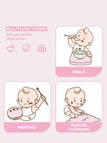 SHEIN X Care Bears Waterproof Anti-Oil Baby Bibs, Feeding Clothing, Burp Cloths, Suitable For Dining, Drawing, Outdoor Activities