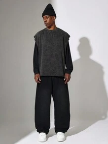 SUMWON Washed Tank Top - Black - View 4