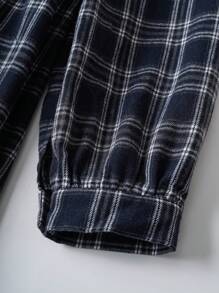 EMERY ROSE Plus Size Women Plaid Long Sleeve Button Down Leisure Shirt Dress For Fall, Winter Women Clothes