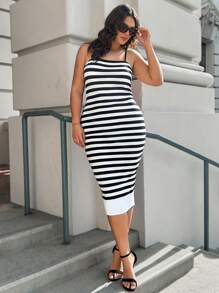 SHEIN LUNE 2 Stücke/Set Gestreiftes Oberteil mit Knopfleiste und lang Ärmeln in Große Größen, Bleistiftrock, romantische Lässig Valentinstag Damenkleidung, Geburtstagskleid für Frauen, Neujahrskostüm für Frauen, Valentinstag-Liebes-2-teiliges Set für Damen