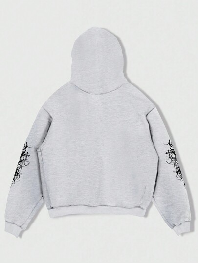Men's Street Print Casual Versatile Long Sleeve Hoodie