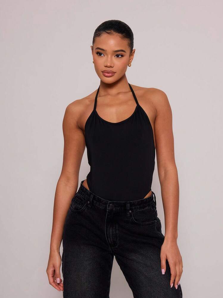 MUSERA Slinky Spaghetti Strap Sexy Bodysuit Sexy Club Spring
