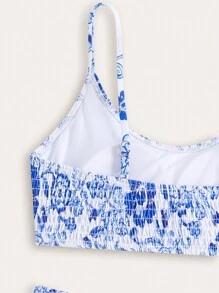 SHEIN New Stylish Teen Girls' Printed Bikini Swimwear Set