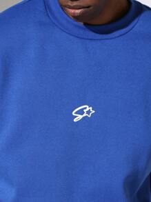 Sumwon Team Collegiate Style Sweatshirt Oversized Athletic Pullover Winter Casual Streetwear Training Sports University Letter Logo - Blue - View 5