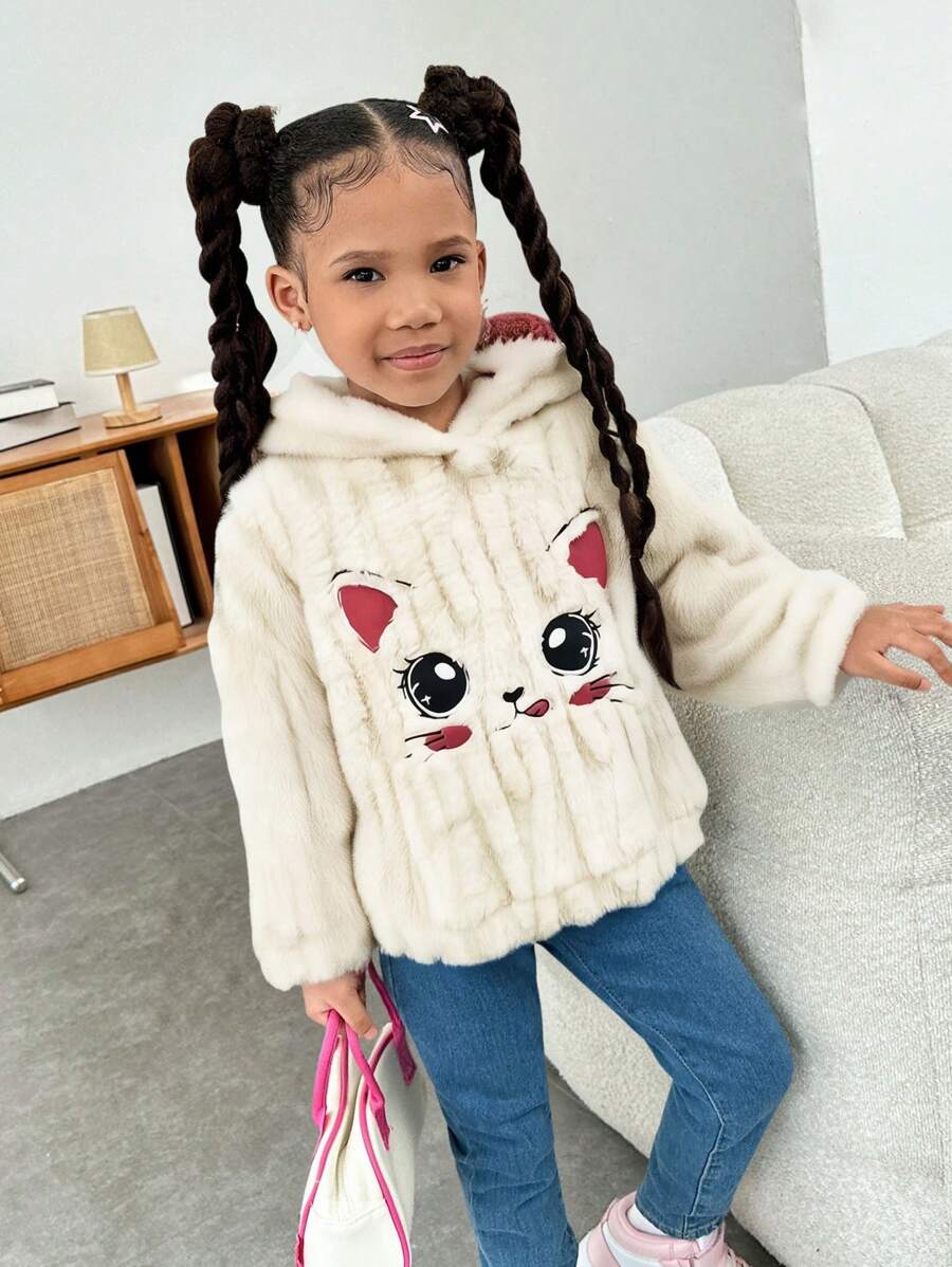 年轻女孩休闲双面羊毛刺绣连帽衫