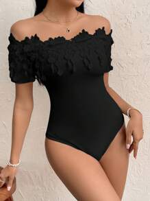 Firerie 女士优雅蕾丝边露肩紧身衣，适合度假