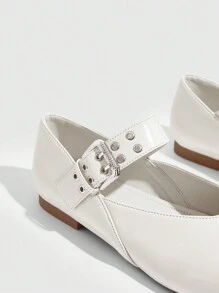 CUCCOO GRLICON Giày bệt phong cách Y2K dành cho nữ, phù hợp với phong cách Punk, Biker, cô gái cá tính, Halloween, Giáng sinh, trang phục dự tiệc - trắng - Xem 6