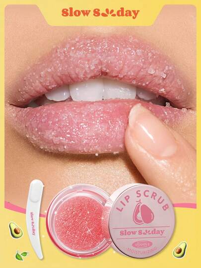 Slow Sunday Lip Scrub Exfoliating Lip Scrub, Hydrating Moisturizing Revitalizing Exfoliating Facial Peel, Skincare, Lipcare, For Valentine'S Day, Valentines Gift, Great Ideas For Party, Gift-Giving, Outdoor Activity, Suitable For Spring Personal Care