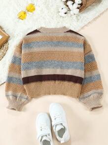 Girls Spring, Summer & Autumn Knitted Cardigan, Sweet & Gentle Style, Suitable For School, Fashion Street, Casual Wear, Home, Travel, Gathering And Shopping - Multicolor - View 2