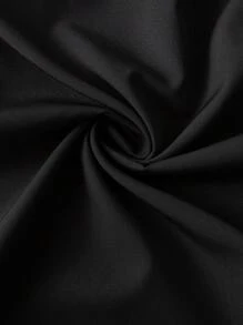 Celure Plus Size 3D Floral Decor Simple Casual Long Sleeve Shirt - Black - View 4