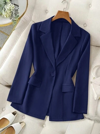 Franclia Fitted Solid Color Casual Commute Women Blazer Fall Cloth For Women
