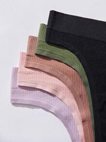 Set de 10 tangas de ropa interior sin costuras y de unicolor para mujer talla grande