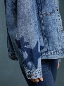 WESTFADE Star Shadow Wash Denim Trucker Jacket