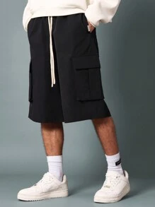 SUMWON 拉上尼龙工装裤 - 黑色 - 查看 2