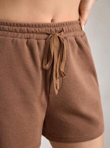 Ocili Ocili Effen kleur dames casual shorts met trekkoord taille, loungewear
