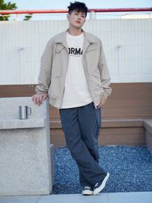 DAZY Men's Multi-Pocket Cargo Style Jacket,Fall Clothes - Beige - View 7