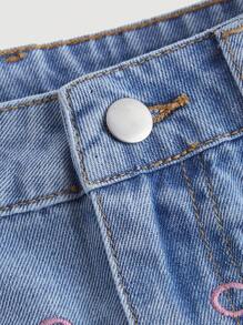 SHEIN MOD Women's Mid-Waist Super Short Denim Shorts With Bow Decor, Valentines Women Clothes, Denim Shorts With Bow, High Waisted Shorts