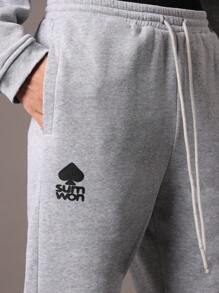 SUMWON Premium Athletic Sweatpants Loungewear Cozy Winter Fleece Pants Jogger Style Drawstring Waist Comfortable Gym Workout Athleisure Bottom - Grey - View 7