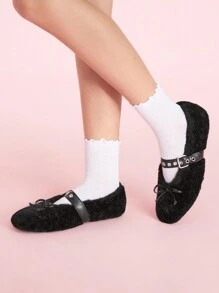 CUCCOO DOLLMOD 适合所有季节的复古玛丽珍平底女鞋 - 黑色 - 查看 3