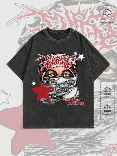 Street Life تي شيرت نصف رقبة كاجوال مشدود مطبوع بطراز قديم للرجال مناسب للارتداء اليومي والربيع/الصيف