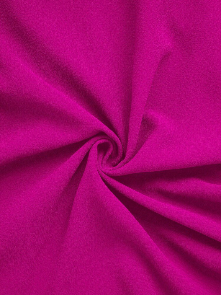 INAWLY Women's Plain Color Halter Neck Backwrap Minimalist Casual Mini Dress - Hot Pink - View 6