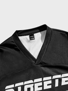 Manfinity VCAY Men's Digital Print Loose Knit Short Sleeve T-Shirt Set - Black - View 5