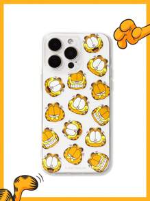 GARFIELD | SHEIN Funda de teléfono transparente con estampado de gato de dibujos animados de moda - transparente - Ver 2