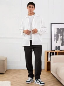 Manfinity INSISELF Camicia unisex oversize a maniche larghe con righe intrecciate