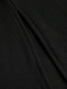 SHEIN MOD Plus Size Women Casual Black Split Flare Pants