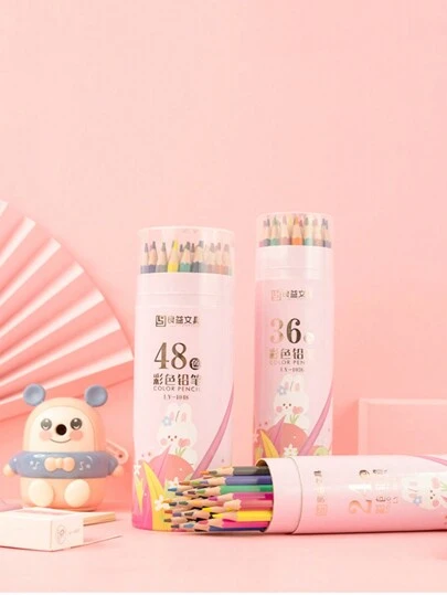 12/18/24/36/48 支彩色绘图铅笔艺术套装素描涂鸦着色学生教师生日返校创意用品教育工具艺术文具办公