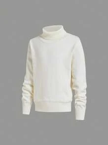 SHEIN Tween Boys' Casual Cartoon Animal Pattern Crew Neck Knit Sweater For Daily Wear