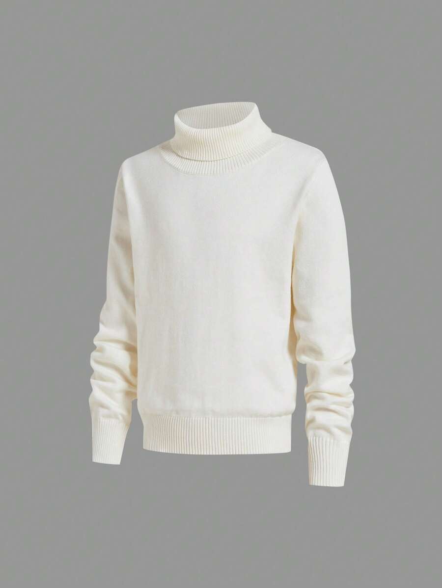 SHEIN Tween Boys' Casual Cartoon Animal Pattern Crew Neck Knit Sweater For Daily Wear