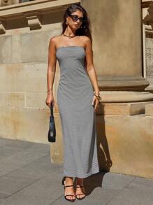 Forever 21 女士简约条纹紧身连衣裙，休闲日常穿着