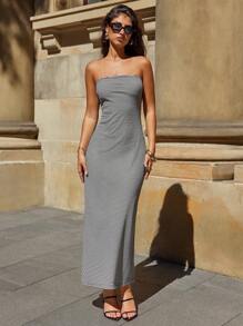 Forever 21 女士简约条纹紧身连衣裙，休闲日常穿着