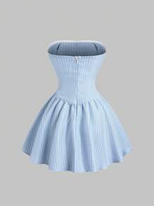 Sweetra Women's Cute Off-Shoulder Butterfly-Tie A-Line Mini Dress, Sweet & Pure, Suitable For Birthday Party, Royal Blue