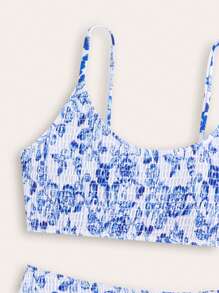 SHEIN New Stylish Teen Girls' Printed Bikini Swimwear Set