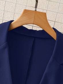 Franclia Fitted Solid Color Casual Commute Women Blazer Fall Cloth For Women - Royal Blue - View 5