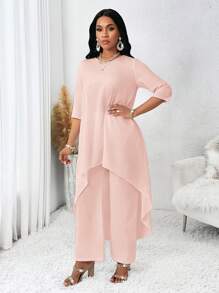 SHEIN Lady Bộ trang phục mùa thu bốn mùa cho phụ nữ Quần áo mùa thu Bộ đồ nữ dài tay màu trắng Bộ đồ hai mảnh bất đối xứng Bộ đồ mùa thu cho phụ nữ Bộ đồ nữ Bộ đồ trang phục cho phụ nữ Bộ đồ hai mảnh cho phụ nữ Bộ đồ mùa thu cho lễ hội Homecoming Bộ đồ mùa thu cho phụ nữ Bộ đồ nữ màu trắng Bộ đồ trang phục cho phụ nữ Bộ đồ bộ đồ Bộ đồ hai mảnh Váy cho sự kiện cưới Bộ đồ hai mảnh cho phụ nữ - Bụi hồng - Xem 4