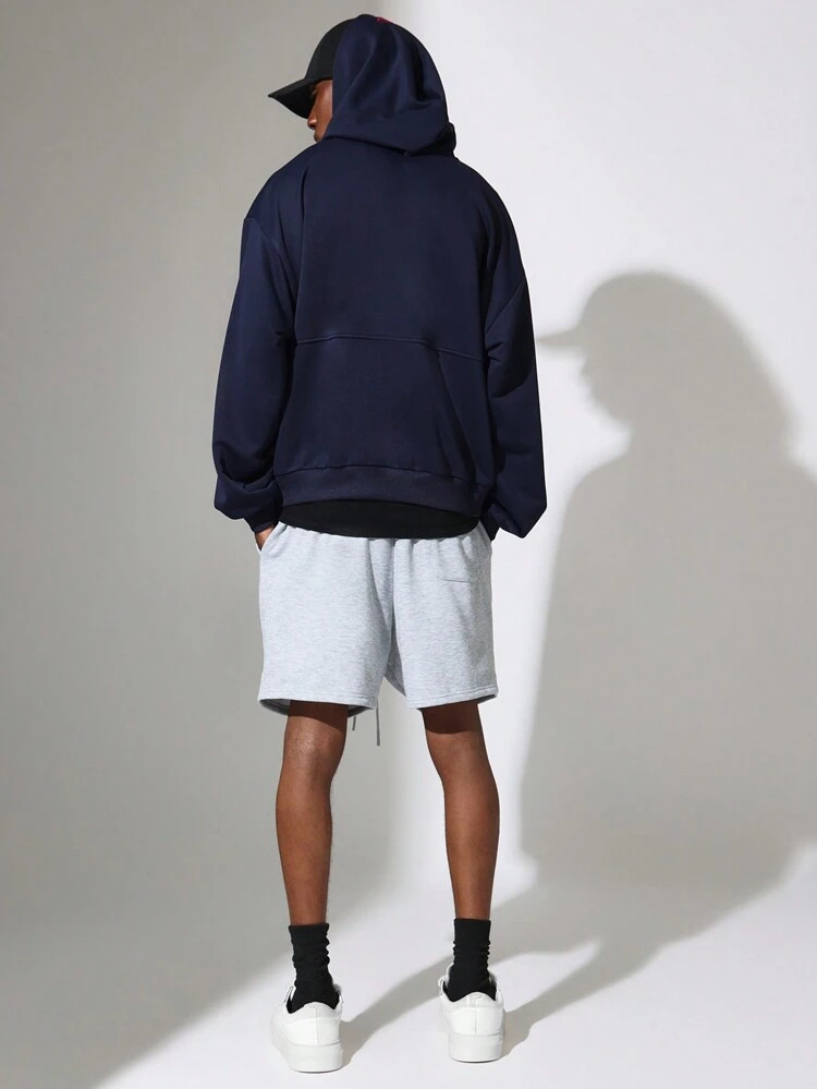 Oversized Pullover Hoodie With Drop Crotch Shorts