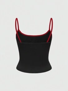 Batman X ROMWE Áo ba lỗ in hình con dơi thời trang dạo phố giản dị - màu đen - Xem 2