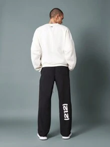 SUMWON Pantalón de nailon con ajuste recto y estampado gráfico