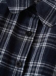 EMERY ROSE Plus Size Women Plaid Long Sleeve Button Down Leisure Shirt Dress For Fall, Winter Women Clothes