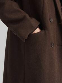 Ontre 2025 New Spring Women's Clothing Extra Long Coat, Women's Jacket, Holiday Women's Fashion Outfit, Comfortable Sophisticated Brown Maxi Coat For Tall Women, Turndown Collar Long Jacket Brown Minimalist Outerwear