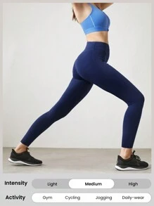 GLOWMODE 24" FeatherFit™-Sculpt Crossover Hold Up Pocket Leggings Yoga Workout Gym