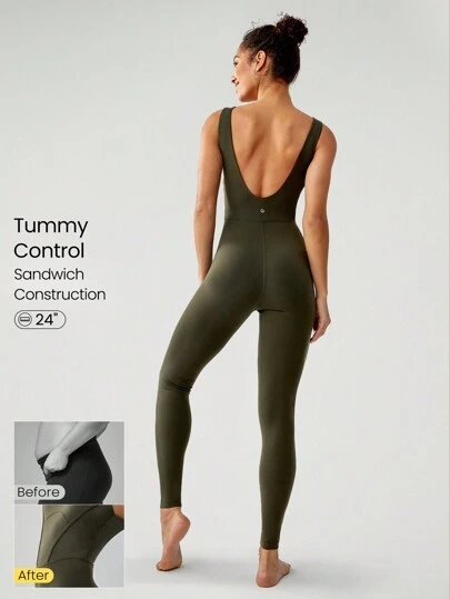 GLOWMODE 25" Mono deportivo de gimnasia de control de barriga FeatherFit™ elegante de verano para mujer