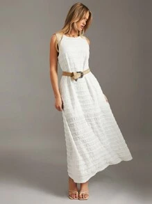 SHEIN Essnce Robe sans manches décontractée de couleur unie pour femmes