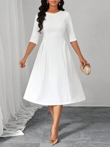 SHEIN Lady Spring, Summer, Autumn And Winter Elegant Office Party New Year Ladies Dresses,Business Casual Woman
